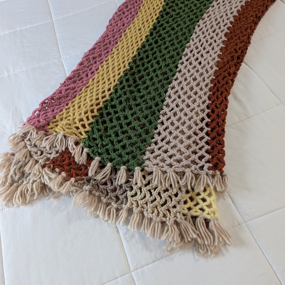 Hand Crafted Colorful Crochet Blanket - Picture 7 of 7